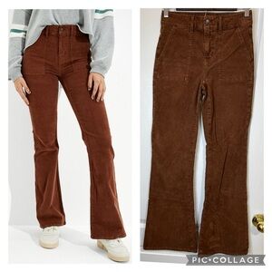 American Eagle super hi- rise flare corduroy pants size 2